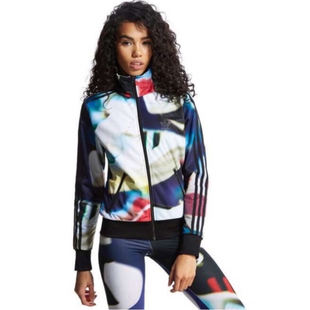 Adidas Originals Firebird Track Jacket Multicolor Iridescent Trefoil Logo Small